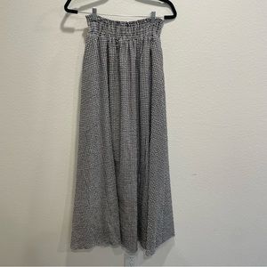 Agnes & Dora Black / White Plaid Seersucker Smocked Waist Ball Maxi Skirt